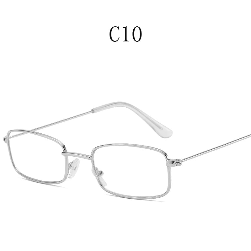 Y2K Harajuku Small Square Frame Glasses Women Retro Metal Eyeglasses Clear Spectacle Decorative Eyewear