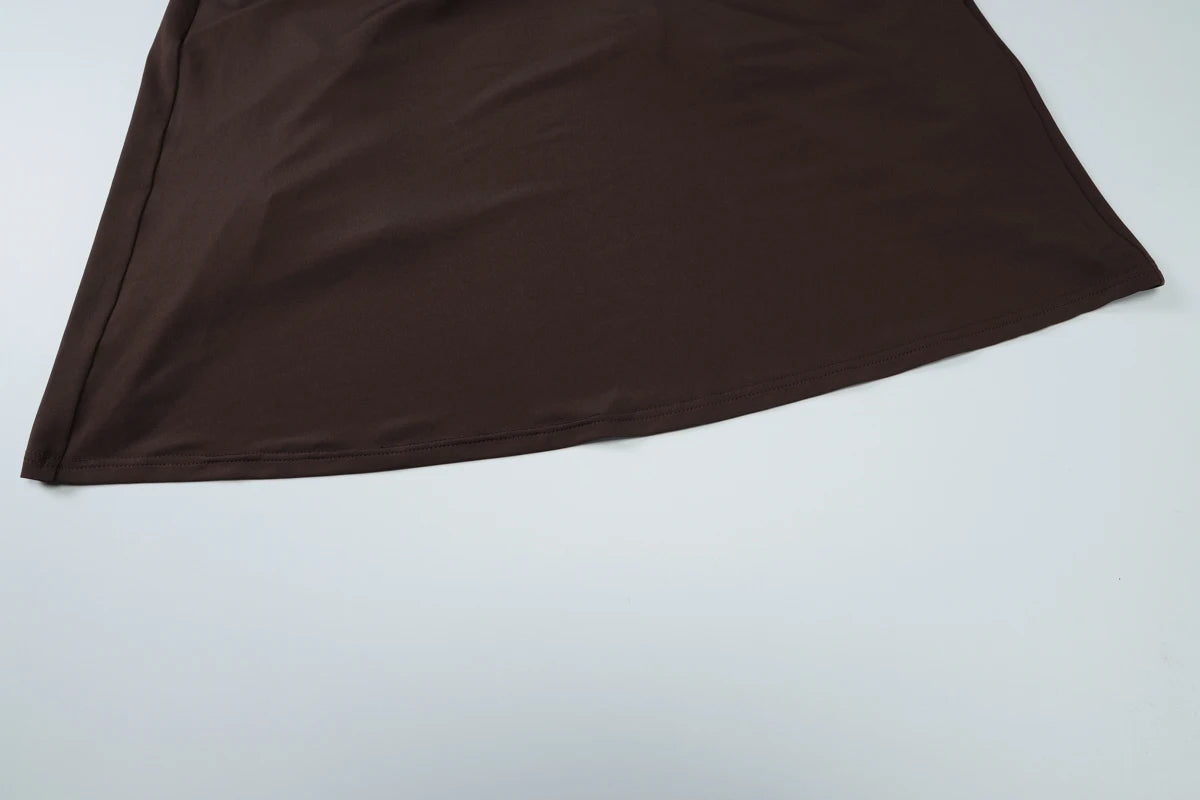 Hugcitar Women'S Fashion Halter Solid Hollow Out Backless Sexy Slit Maxi Dress 2025 Summer Clothes Beach Vacation Y2K Wholesale