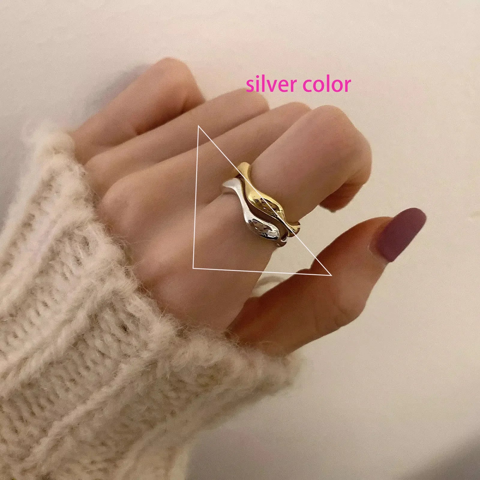 VENTFILLE 925 Sterling Silver Irregular Ring for Women Geometry Versatile Minimalism  Accessories Jewelry Gift Dropshipping