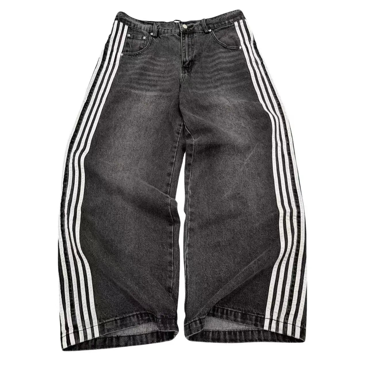 Y2k men baggy jeans Harajuku Fashion new striped wide-leg pants Punk Gothic street lovers casual oversized straight leg pants