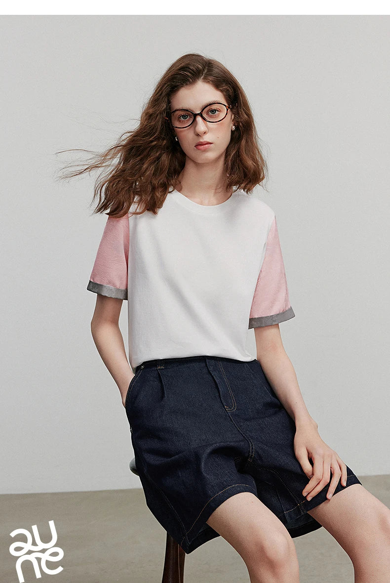 TOYOUTH Women Short Sleeve T shirt 2025 Summer New Casual Tops 8521048