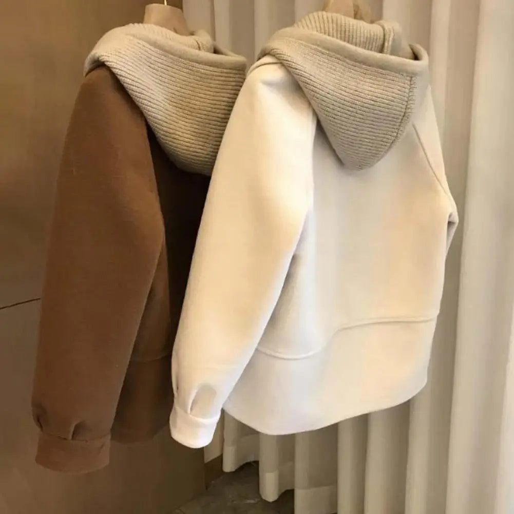 Winter Women Jacket Lightweight Women Jacket Stylish Plus Size Woolen Jacket with Drawstring Coat for Women for Commuting