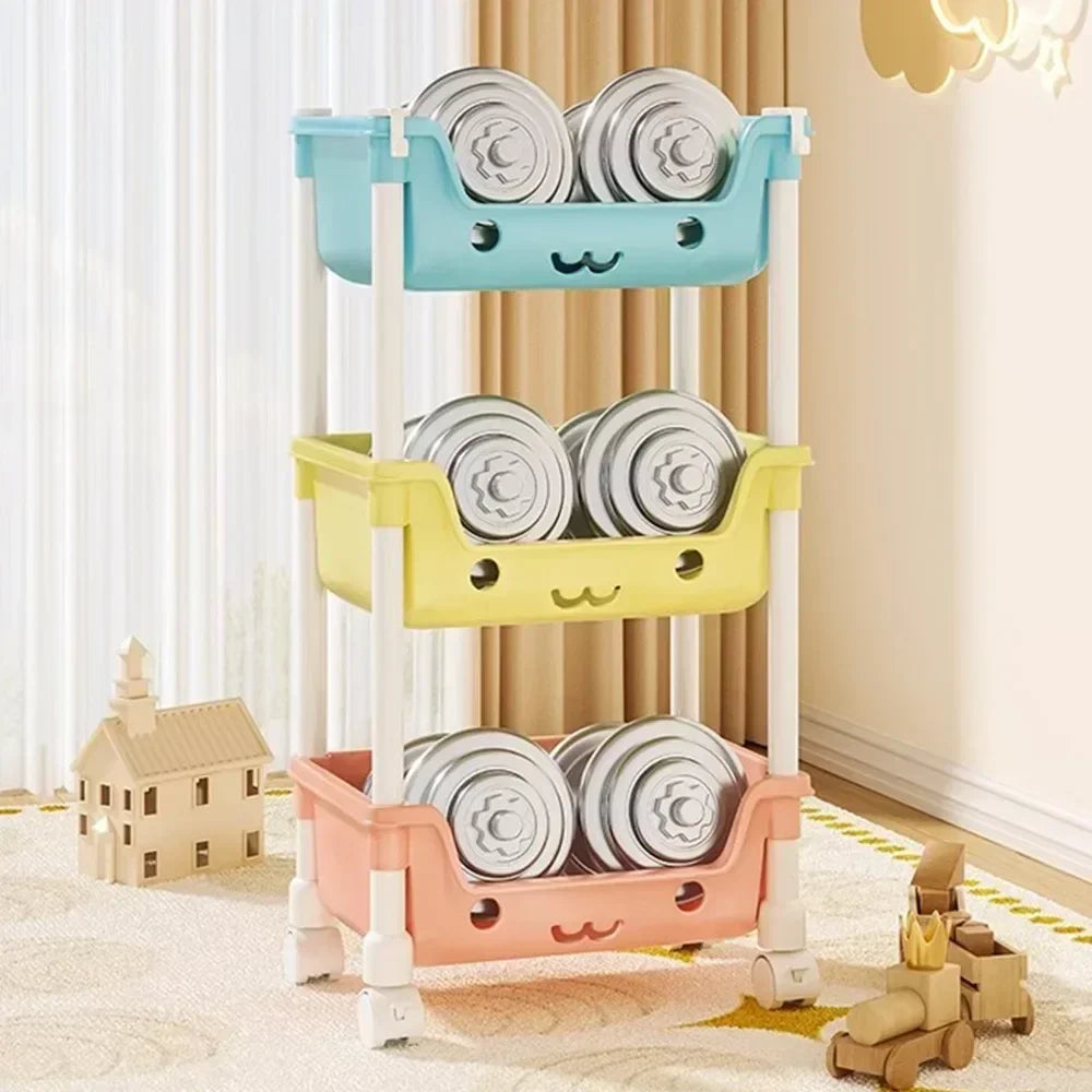 Children's snack rack storage organizer, bathroom accessories wardrobe organizer, kitchen storage toy storage cart bookshelf