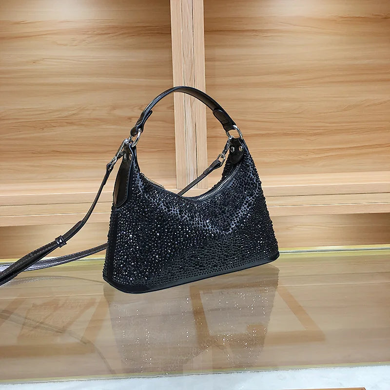 Women Shiny Evening Handbag Female delicate rhinestone shoulder bag dinner fashion luxury large capacity Tote bag gift for girls