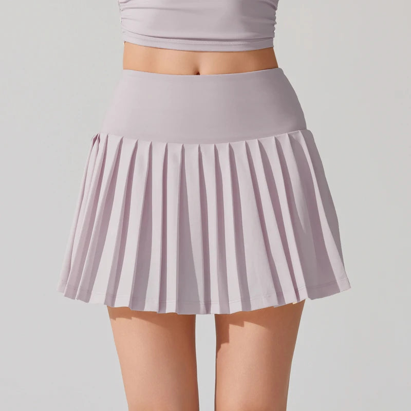 VITALINOVO Pleated Tennis Skirt for Women with Pocket Shorts Women's High Waisted Lightweight Athletic Golf Skorts Skirts Flowy