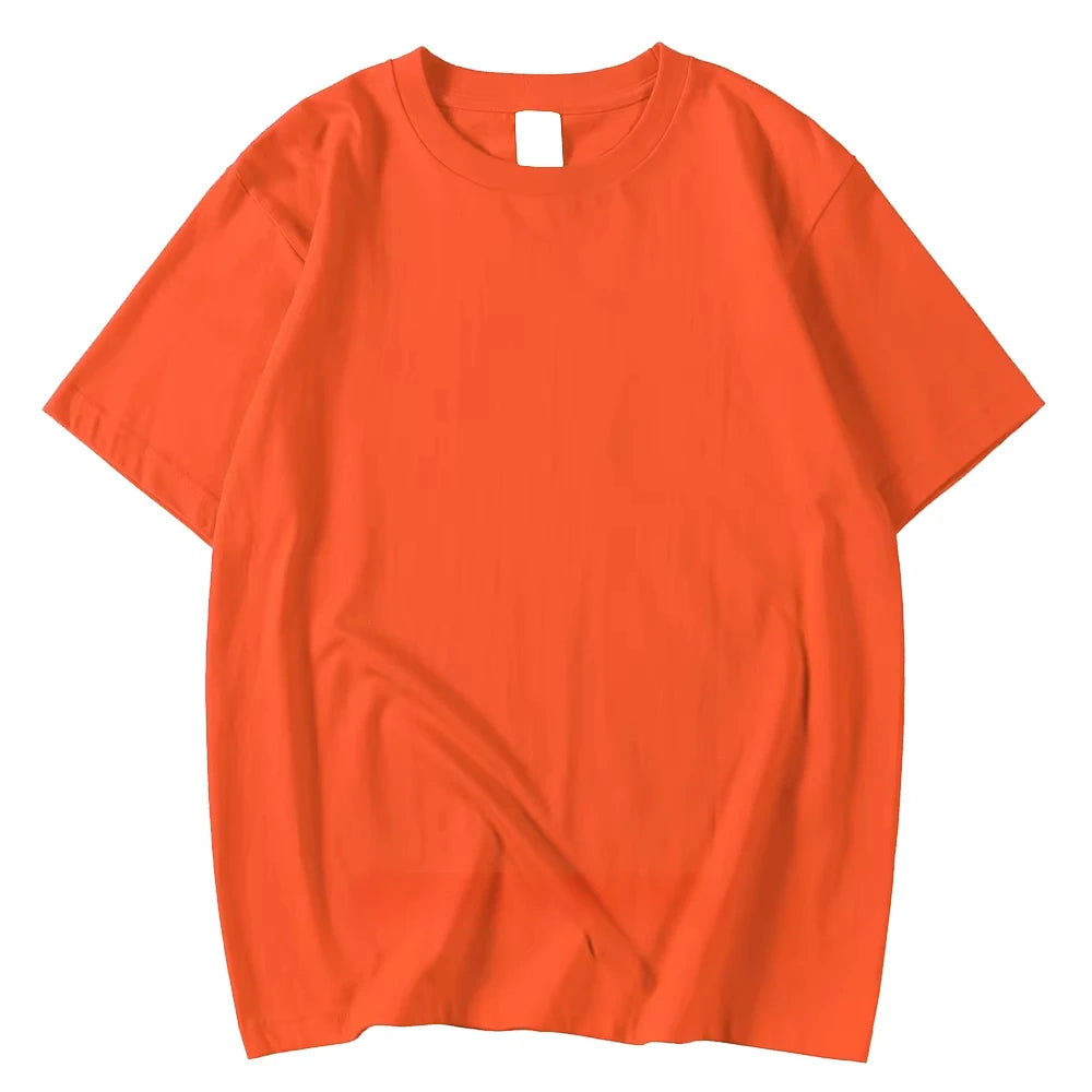 New Candy Color 100% Cotton T-Shirts Men Women 14 Colors Oversized Short Sleeves High Quality Brand Tee Clothing Soft T Shirts