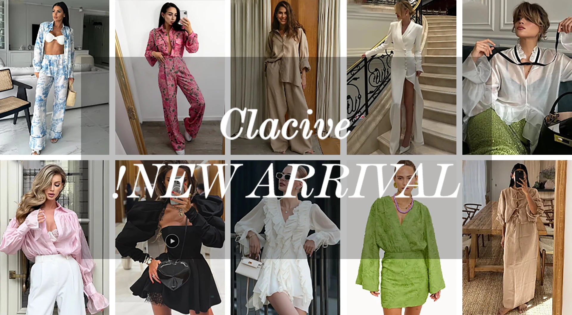 Clacive Vintage Loose Brown Stripe Women Shirts 2025 Fashion Stand Collar Long Sleeve Shirt Elegant Classic Top Female Clothing