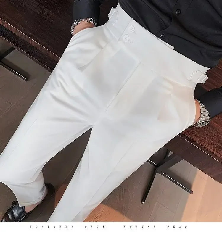 Men's Straight-leg High-waisted Casual Suit Pants High-end Feelslims Slimming Effective Spring Autumn Seasonal Pants