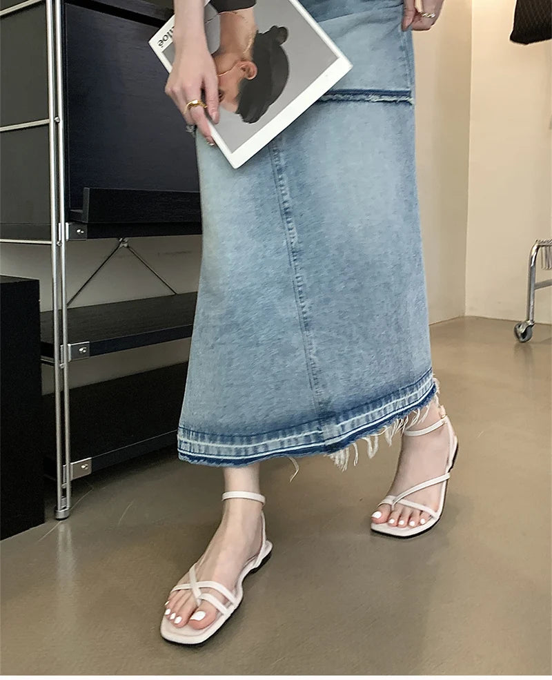 2025 Summer Gladiator Women Sandals Fashion Elegant Narrow Band Clip Toe Shoes Ladies Comfort Flats Beach Sandalias