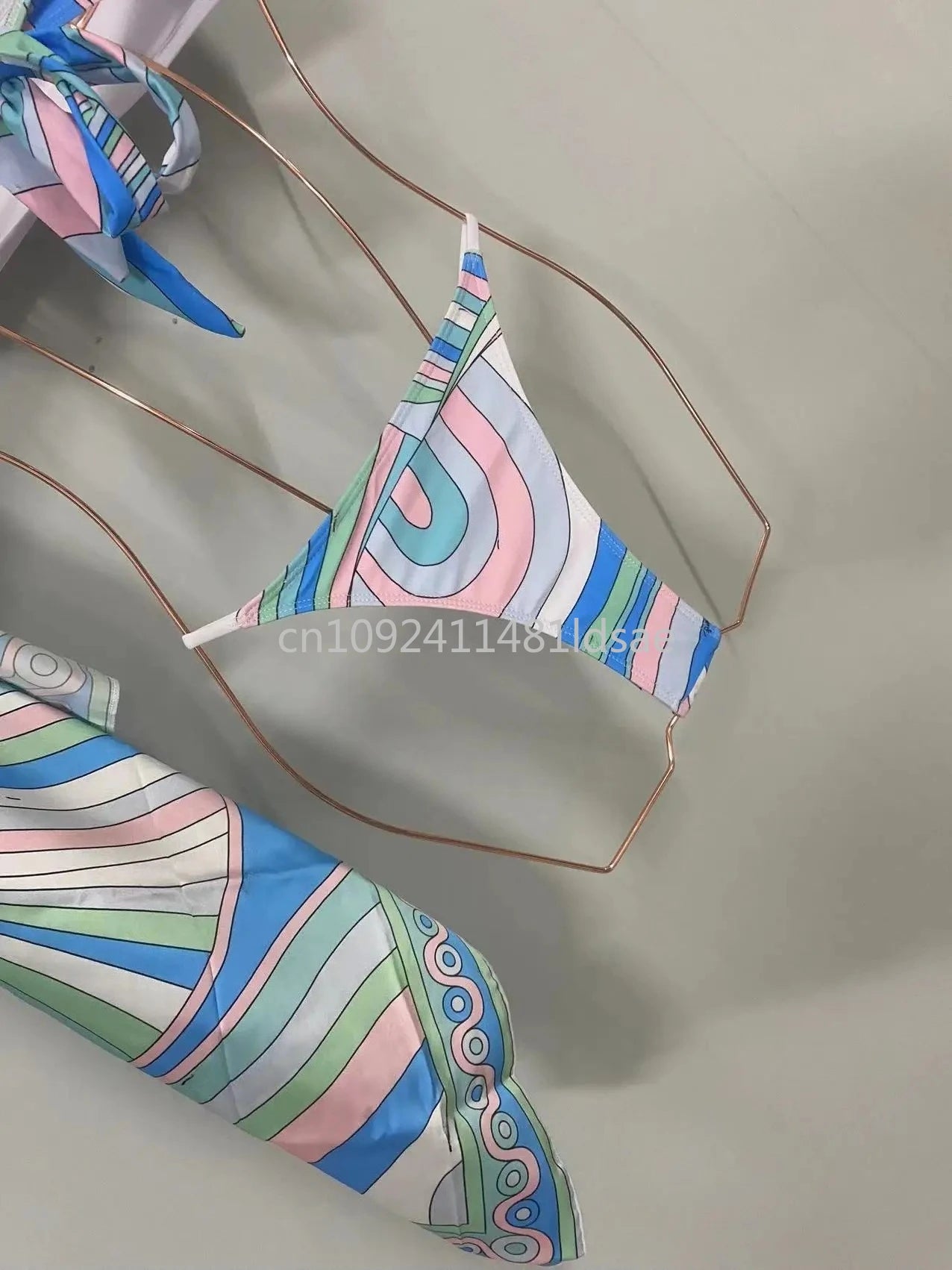 Luxury Design Women's Scarf Bikini Set Italy Designer Brand Scarf Strapless Swimsuit