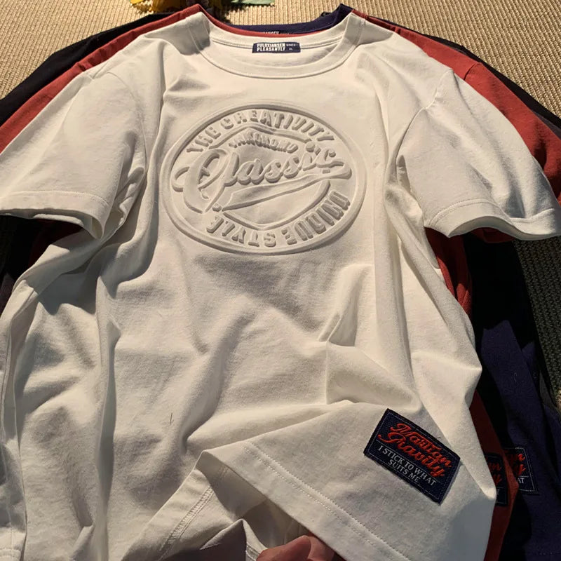 CGC Korean Fashion Oversized Summer T shirts for Women 100% Cotton Short Sleeve Tees Korean Fashion Printed Tops Female Clothing