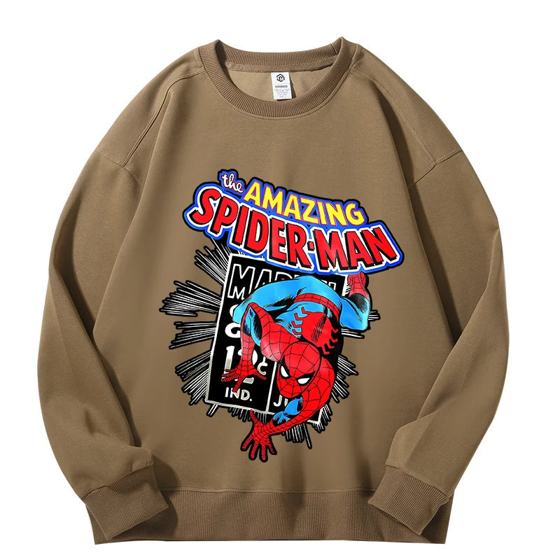 High Quatily Cotton Spiderman Print Sweatshirt Crew Neck Casual Pullovers Streetwear Sweatshirts for Women Long Sleeve Clothing