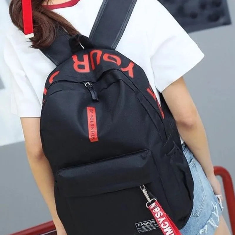 Fashion trend backpack backpack for men and women junior high school high school student bag large capacity korean version of th