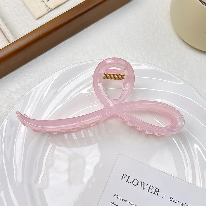 Elegant Jelly Color Bow Hair Claw For Women Girls Sweet Hair Ornament Back Headband Hair Clips Hairpin Fashion Hair Accessories