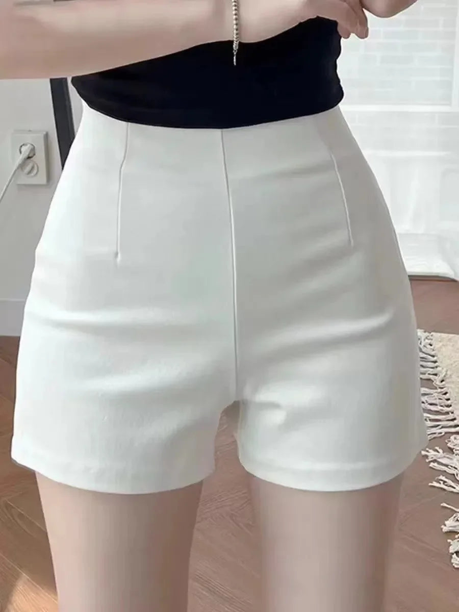 Women's High-waisted Petite Black Outer Wear Shorts 2024 Summer New Style Lost Underwear Cheeky Curvy Hot Pants