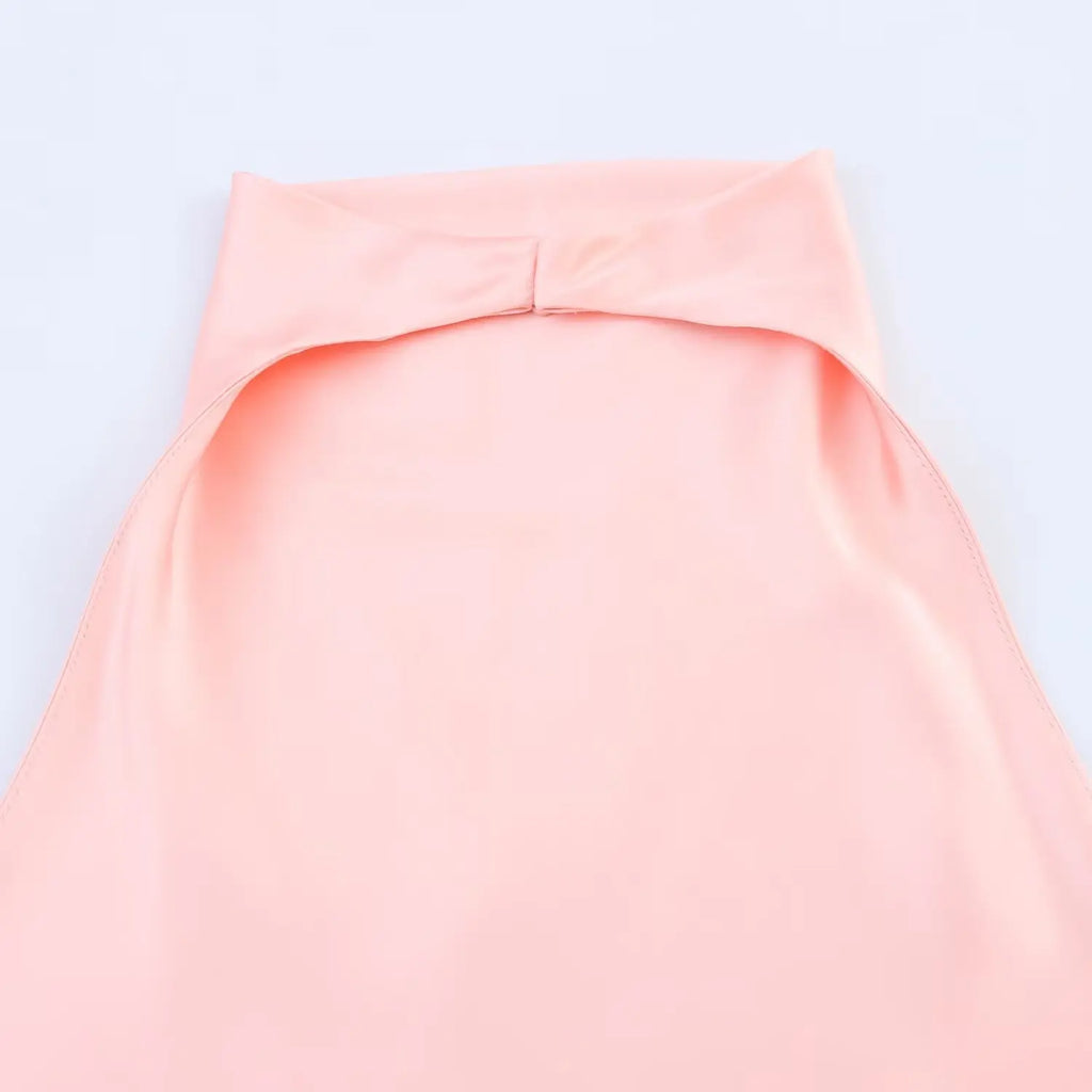 TFMLN Elegant Halter Top for Women Spring Summer Sexy  Backless High Street Waistcoat Female Fashion Solid Halter Neck Tops