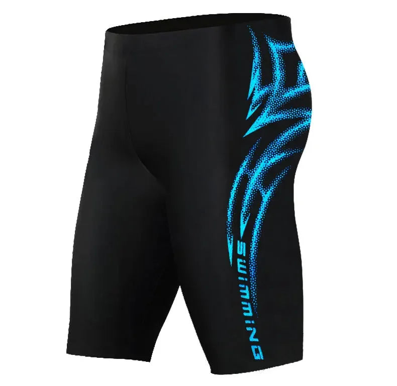 Long Swimming Pants for Men Profesional Five Point Escape Adult Speed Competition Plus Size Swimwear Anti-Awkward Pants