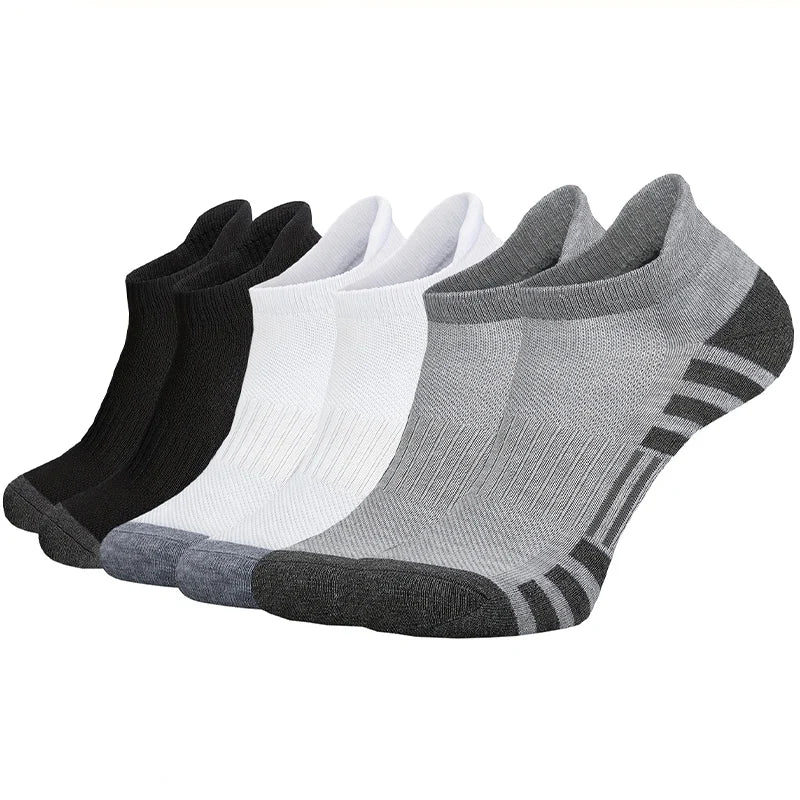 12 Pairs Men's Mesh Breathable Sports Ear Lifting Socks All Season Solid Color Low Cut Casual Mens Short Tube Socks