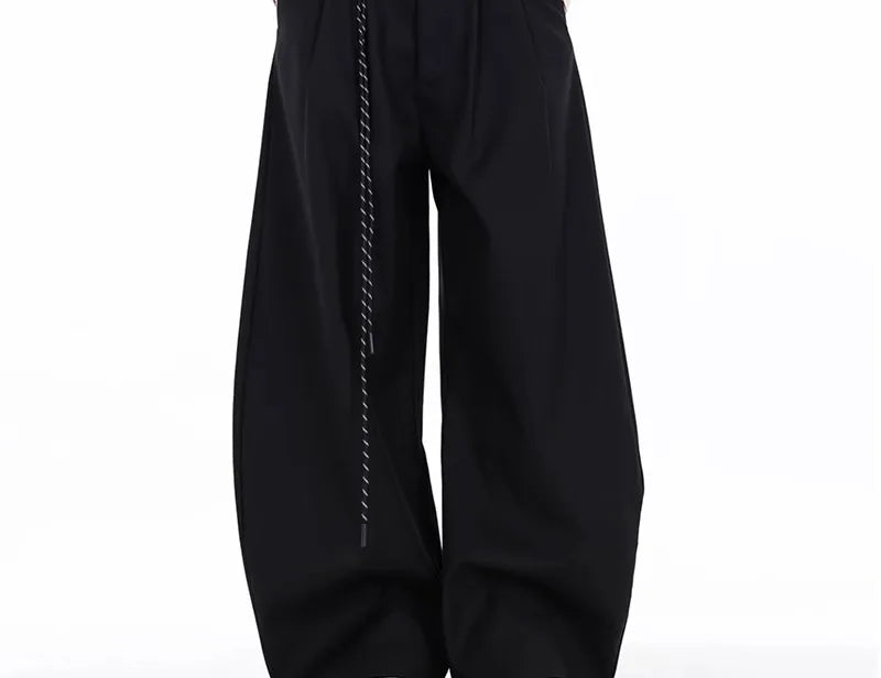 High Waist Women Suit Pants Straight Office Ladies Korean Fashion Trousers Casual Button Loose Female Black Pants New 2025