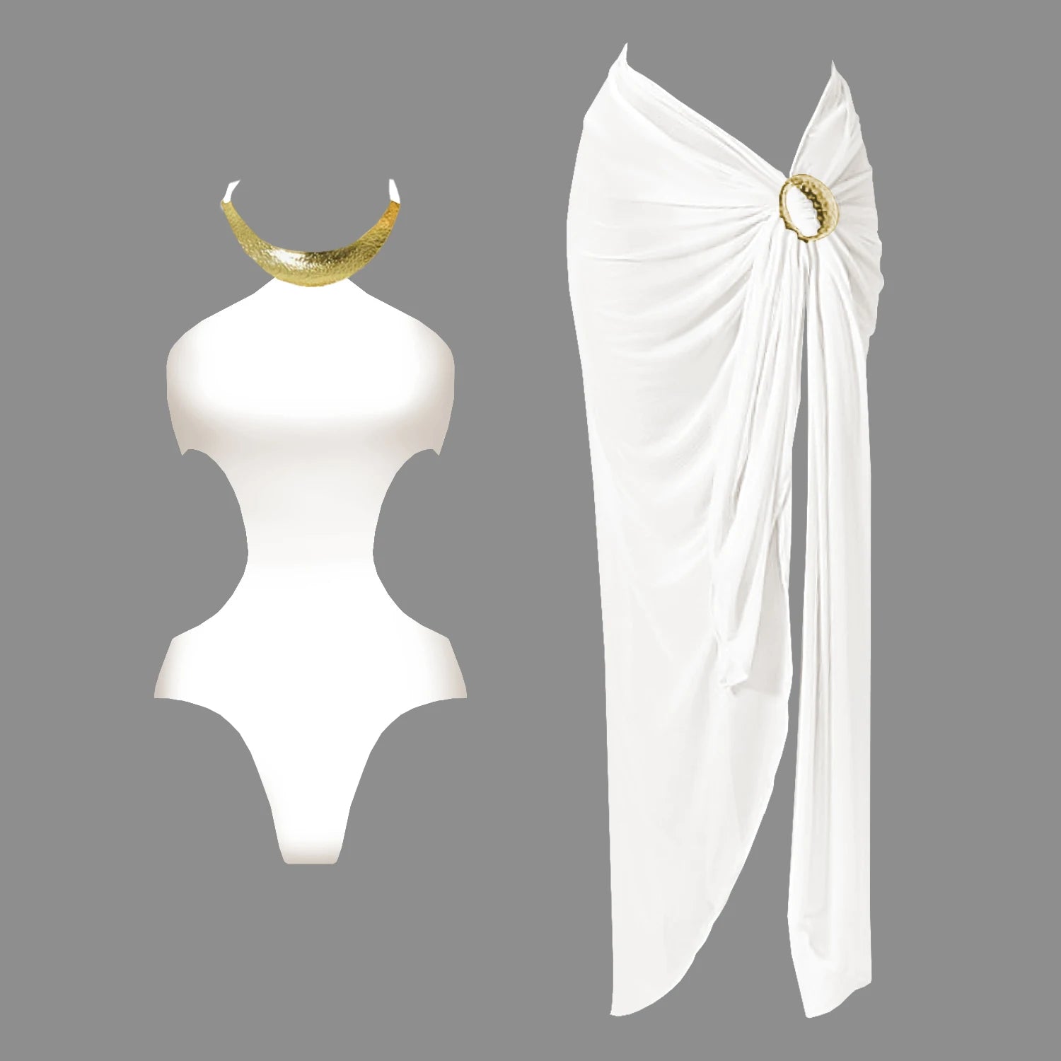 2025 Fashionable Halter Waistless One-Piece Swimsuit, Perfect for Beach Wear and Pool Parties Summer Getaways Lady Party Outfits