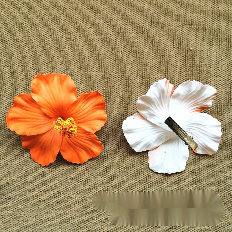 New Bohemian Style Hibiscus Flower Sweet Seaside Beach Resort Style Egg Flower Hair Clip For Women