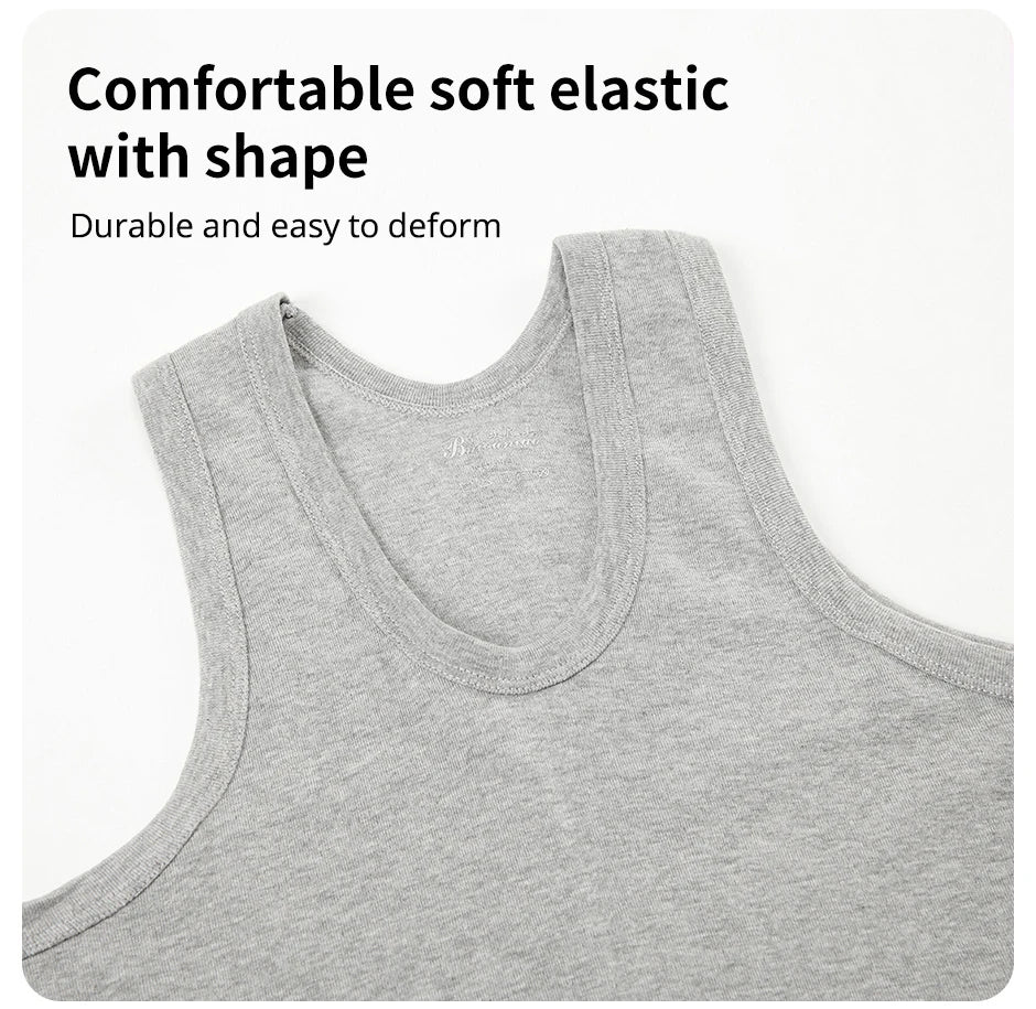 5/3/1 Pack Men To Multi-size Solid Color Tight Vests For Teenagers Comfortable Cotton Sleeveless T-shirts Sports Running Tops