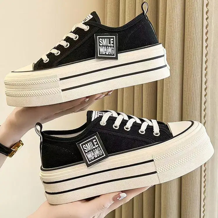 Canvas Shoes Women Spring Summer Casual Walking Platforms Vulcanized Shoes Ladies Fashion Chunky Sneakers Zapatos Para Mujer