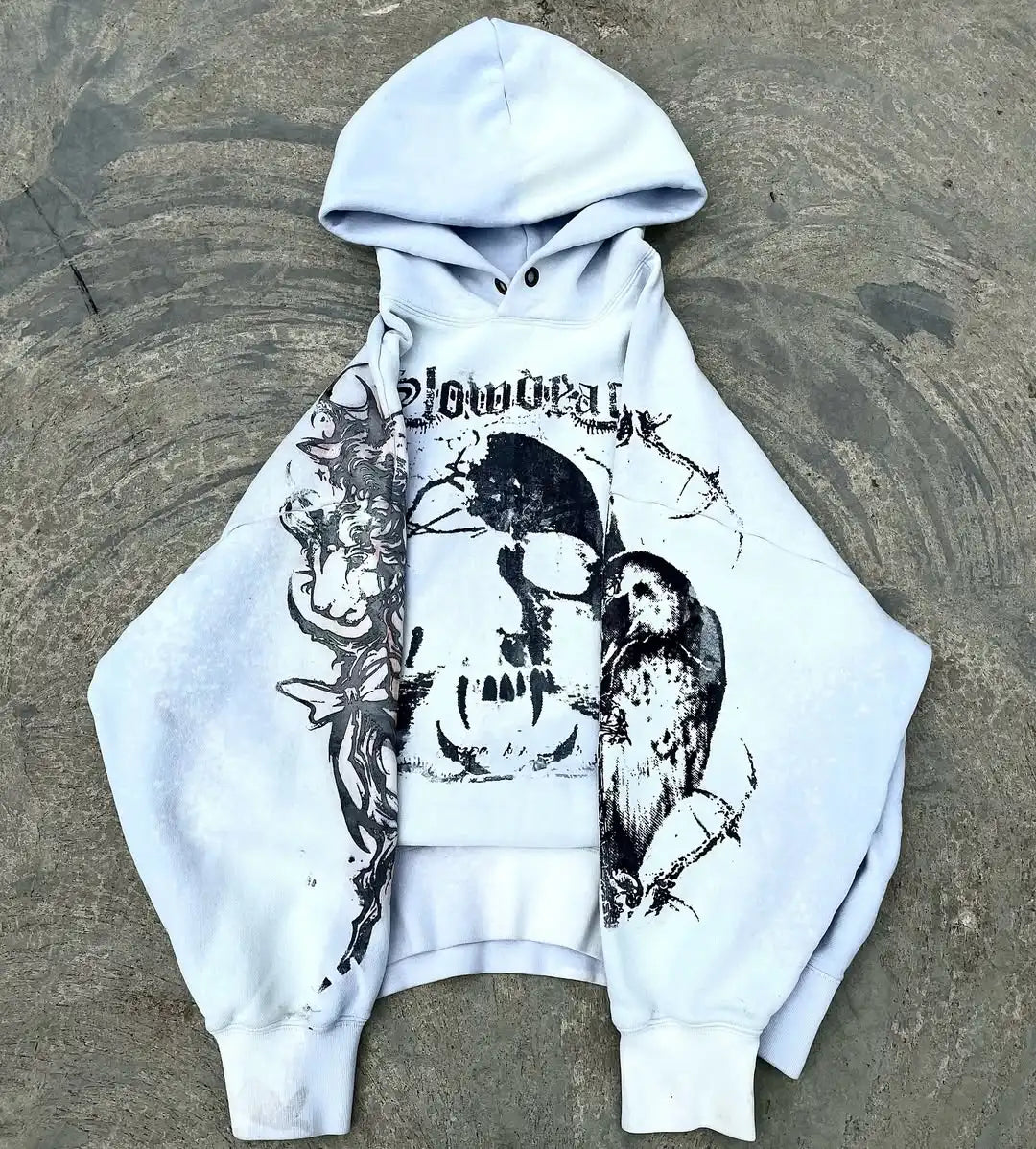 Niche Abstract Art Graffiti Watercolor Painting Oversized Printed Cotton Sweatshirts Men and Women Popular Street Tops Hoodies