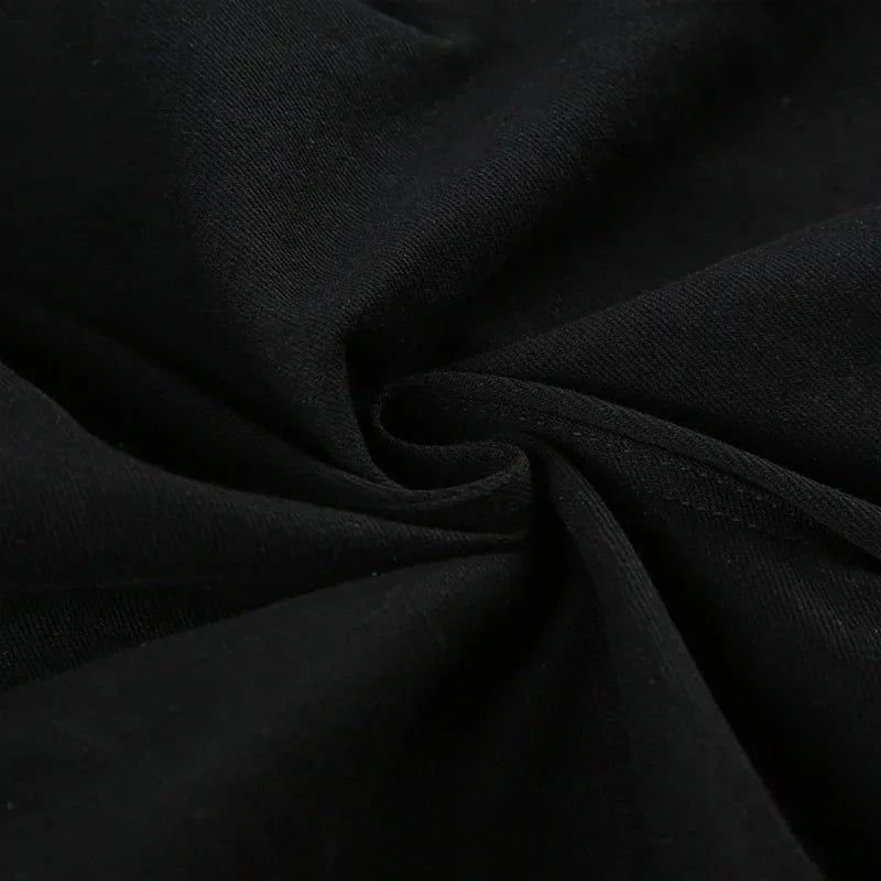 Women's Hip Hop Two-tone Patchwork Low Rise Zipper Denim Pants Baggy Wide Leg Dragging Designer Trousers High Street Jeans Pants