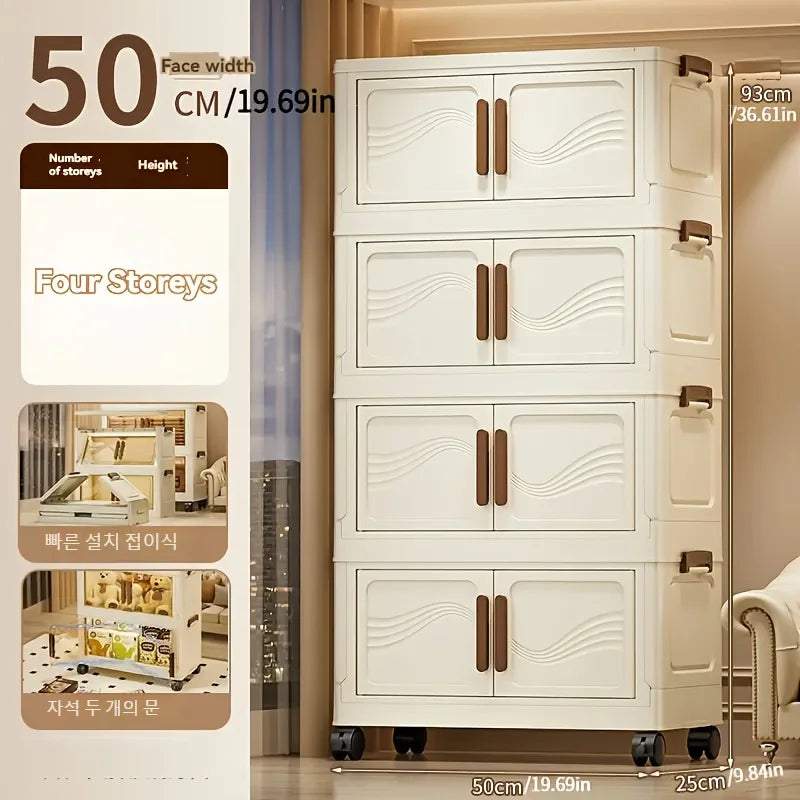 Foldable Storage Box with Clear Door - Spacious, Durable, and Easy-to-Assemble - Ideal for Organizing Clothes, Books, Toys, and