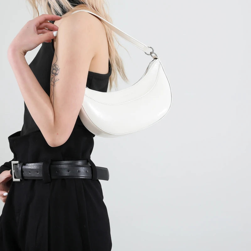 Leather Crossbody Bag for Women Shoulder Bag Clutch Purse with Adjustable Strap Hobo Bag Underarm Purse for Travel Work Shopping