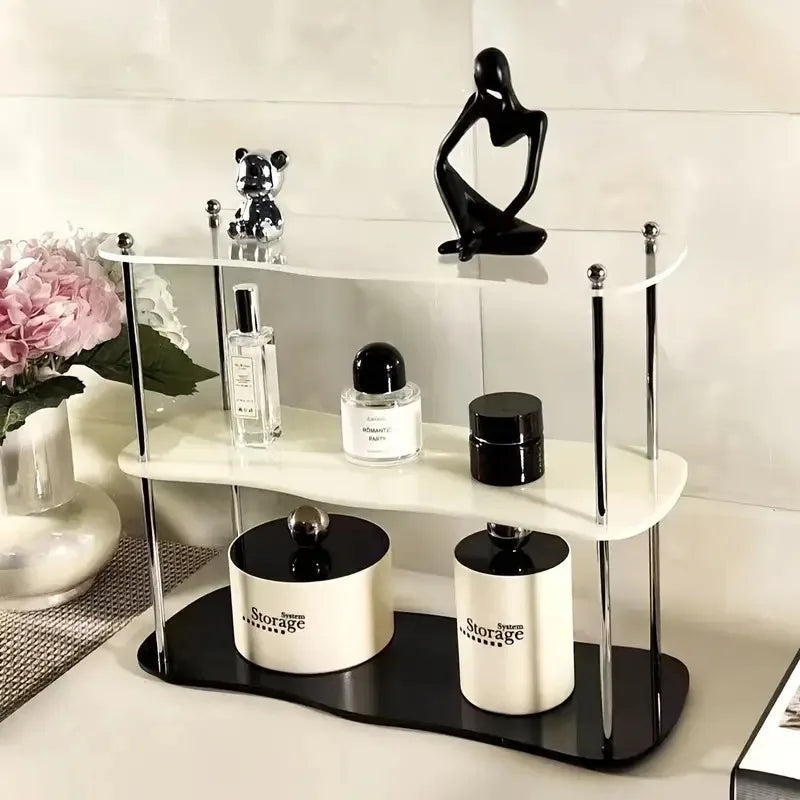 3-layer Acrylic Desktop Storage Rack Water Cup Perfume Bathroom Table Top Cosmetics Storage Jewelry Display Frame Organizer