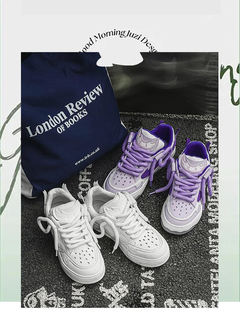 2024 Fashion Purple Mens Skateboard Shoes Streetwear Sneakers Spring Low top Board Sneakers Man Unisex Trend Shoes basket homme