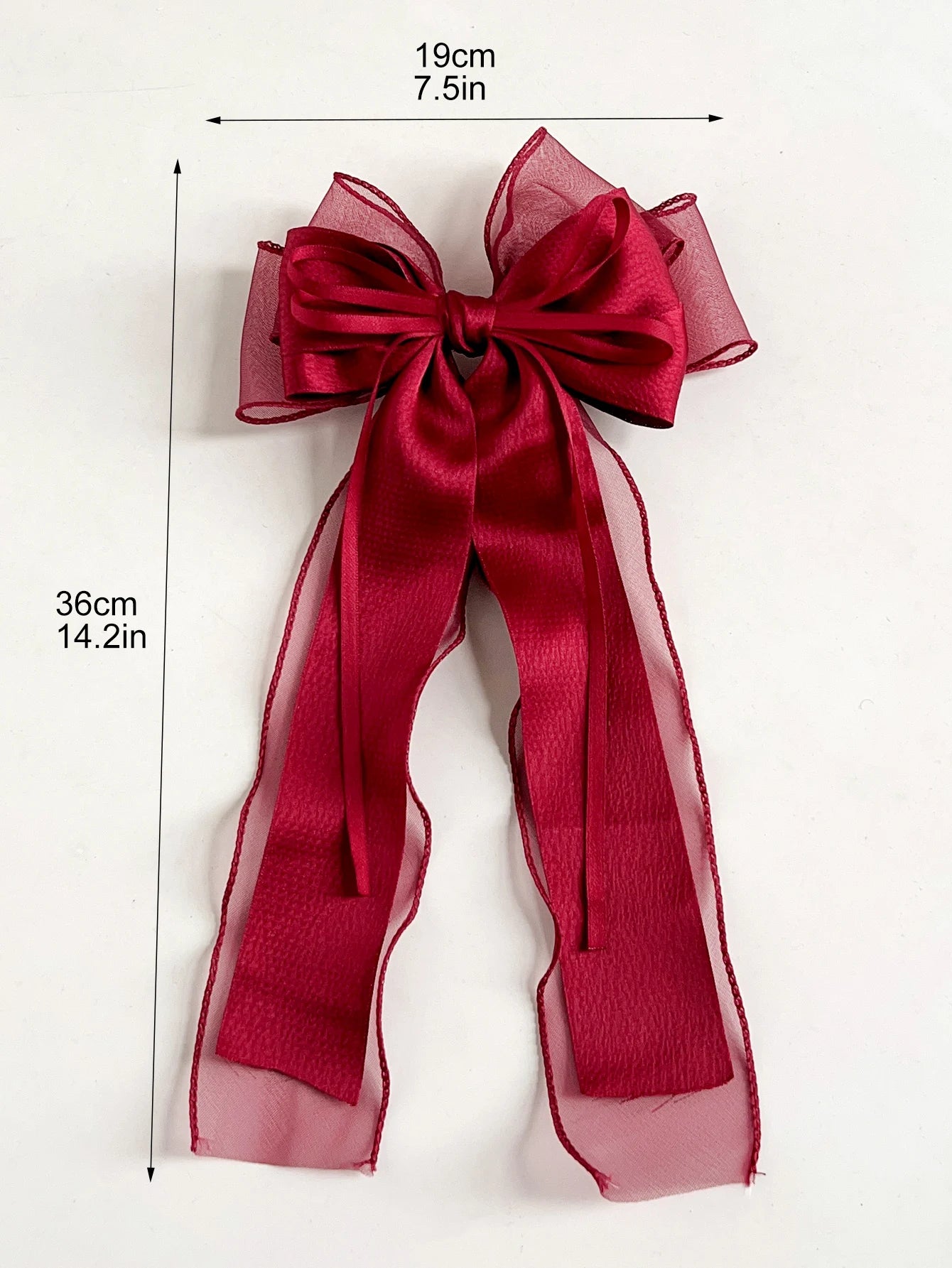 1Pcs Lace Hair Bow Clip Coquette Bow Barrettes with Long Tail Ribbon for Women Christmas Valentines Wedding Prom Accessories