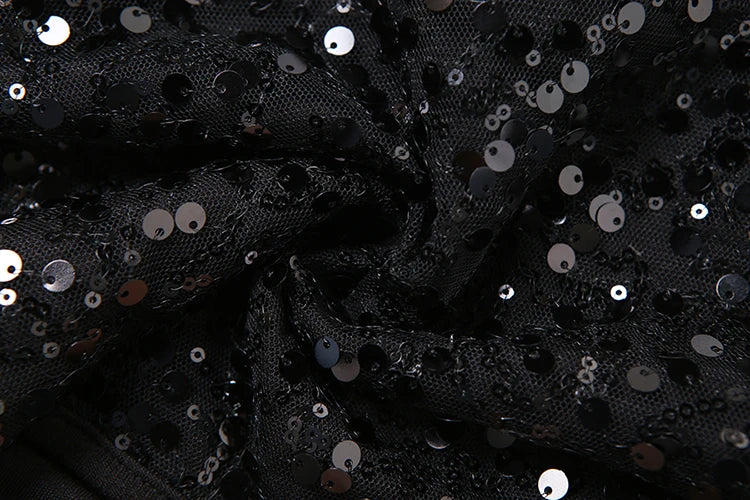 Weird Puss Prom Elegant 2 Piece Set Women Sequins Patchwork Backless Tube Tops+Ruched Slits Long Skirts Matching Sexy Trend Suit