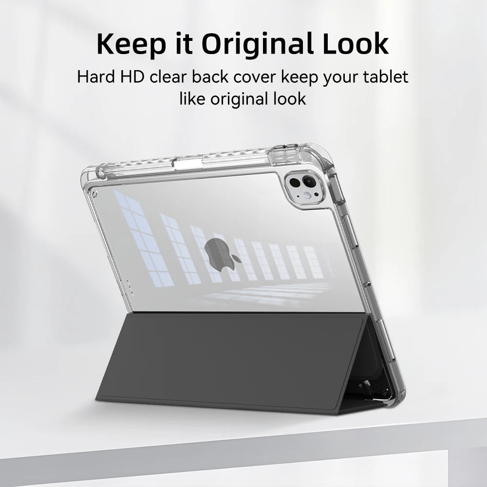 Transparency Case for 2024 iPad Pro 13in 11in M4 Air 11-inch 13-inch M2 iPad 10th Gen 10.9 Air 4/5 iPad 7/8/9th 10.2 5/6th 9.7in