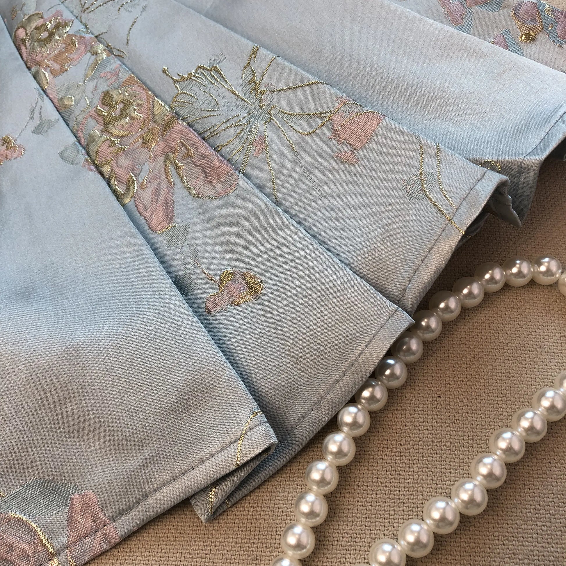 Summer New Chinese Style Satin Jacquard Horse-Face Pleated Mini Skirts Sweet Cute Girl High Waist Short Skirt for Women