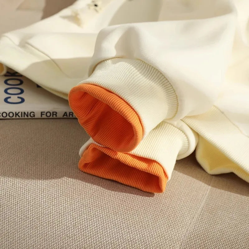 American stitching fake two-piece thin hooded sweater women's spring and autumn new fashion casual coat loose lazy loose top