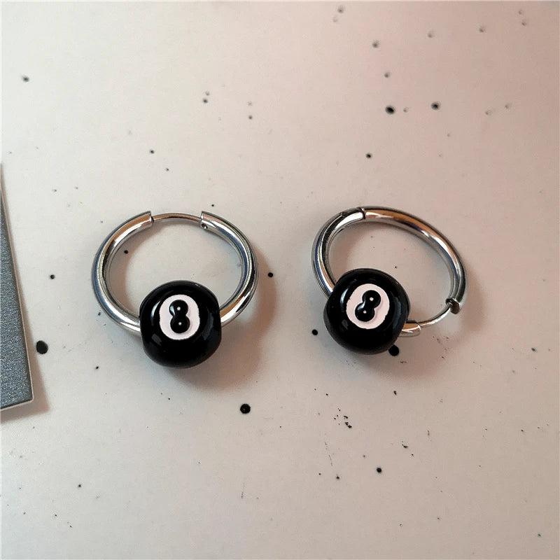 Punk Dangle Edgy Earrings Unique Detachable Stainless Steel Chunky Star Heart Moon Hoop Earrings For Women Men Statement Jewelry