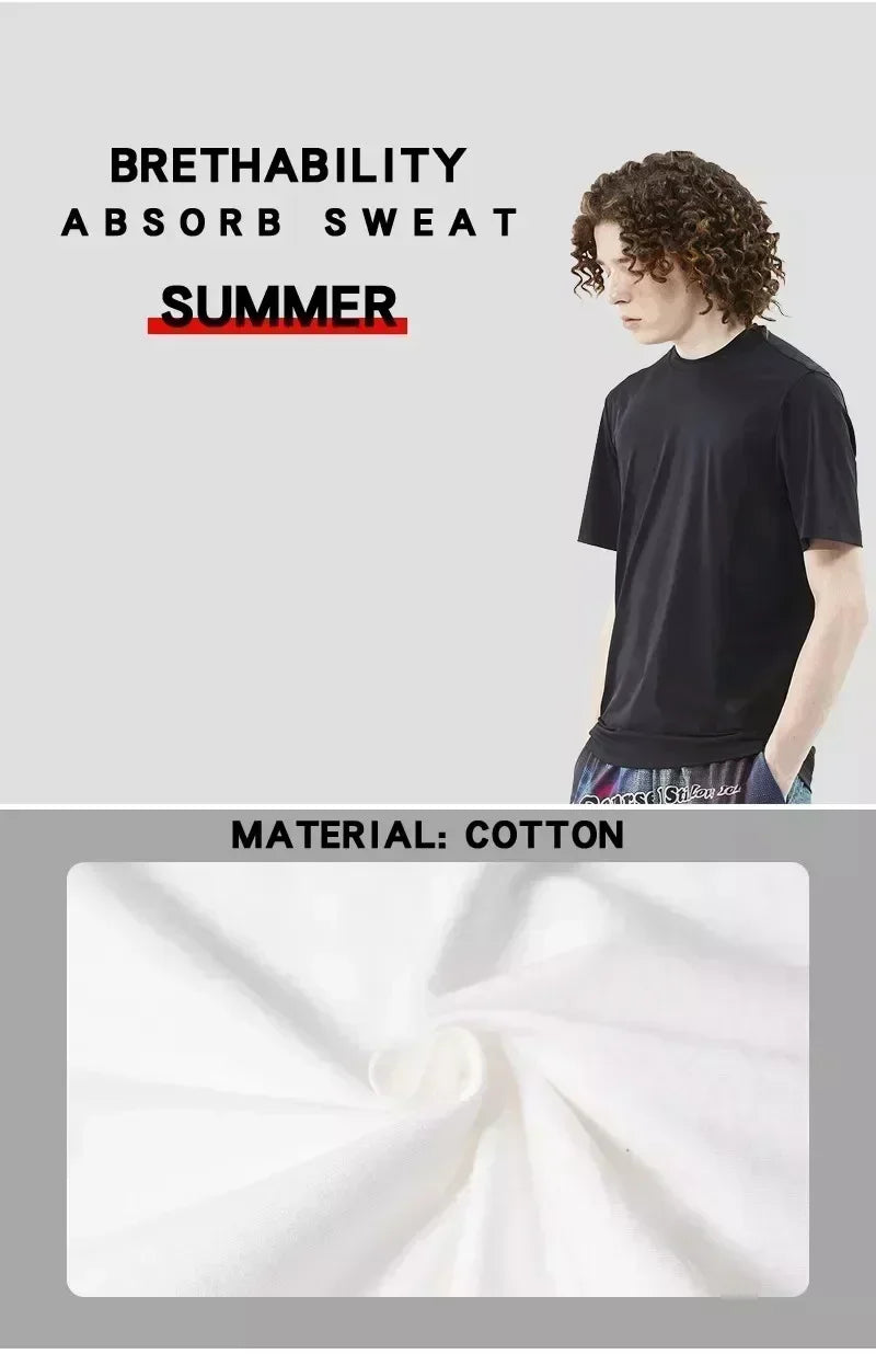 Washed Vintage American Men's And Women's Summer T-Shirts Cotton Crew Neck Breathable Comfortable  Tops For Daily Wearing