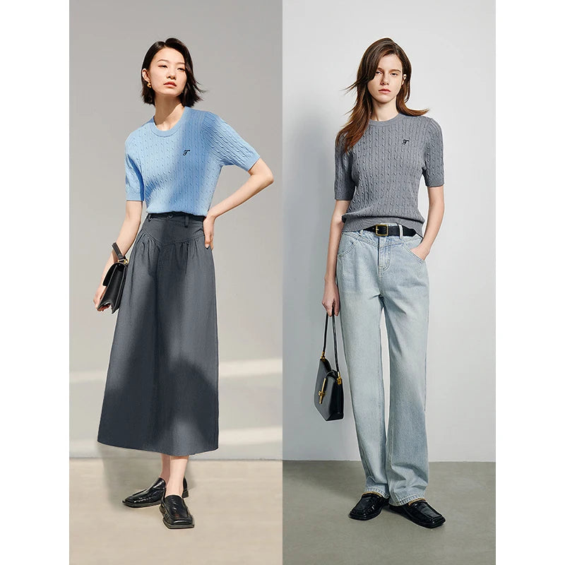 TOYOUTH  Women Knitwear 2025 Summer New Tops 8523801