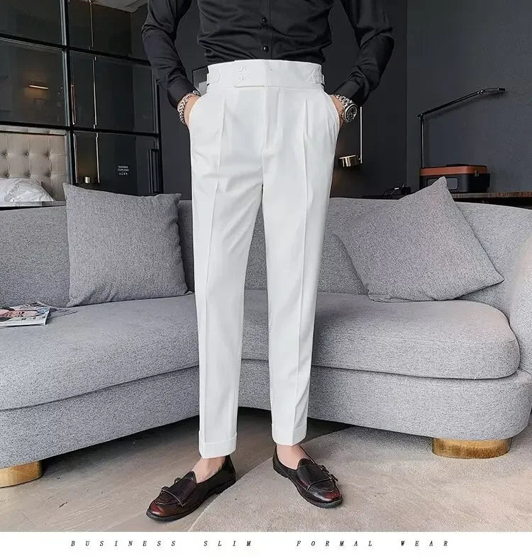 Men's Straight-leg High-waisted Casual Suit Pants High-end Feelslims Slimming Effective Spring Autumn Seasonal Pants