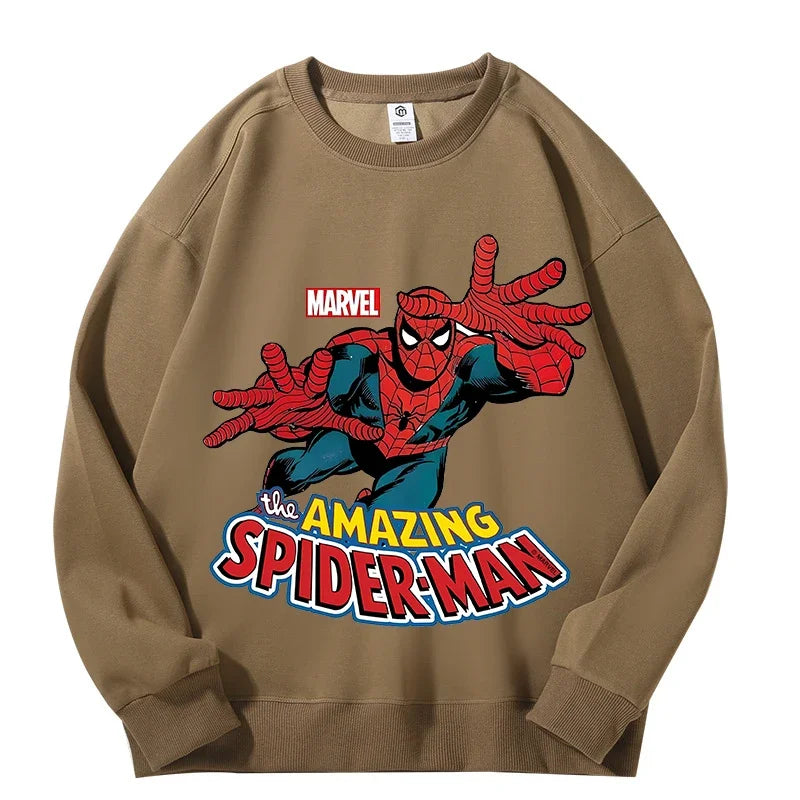 High Quatily Cotton Spiderman Print Sweatshirt Crew Neck Casual Pullovers Streetwear Sweatshirts for Women Long Sleeve Clothing