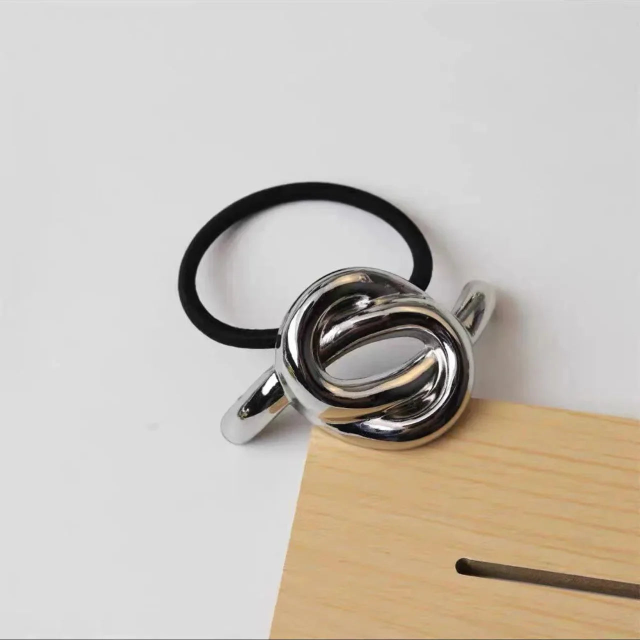 Fashion Punk Hair Bands Metal Irregular Double-Layer Elastic Hair Scrunchies Hair Rope Women  Ponytail Holder Hair Accessories