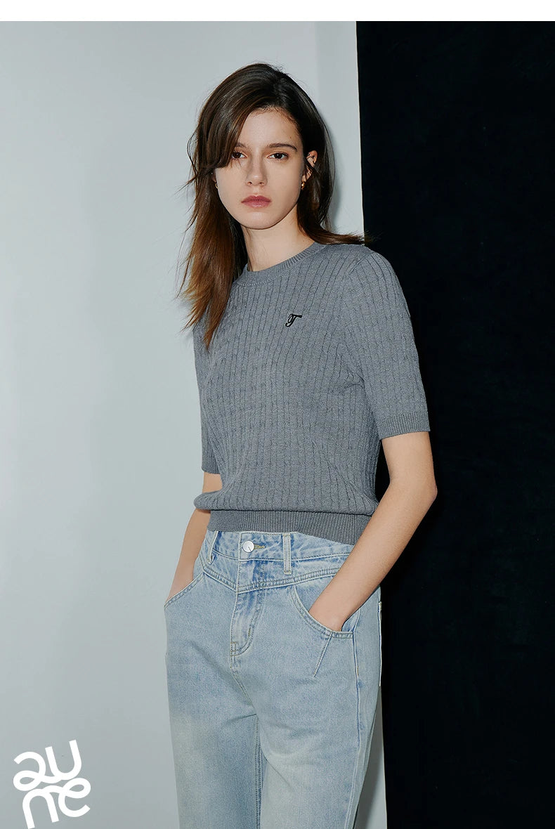 TOYOUTH  Women Knitwear 2025 Summer New Tops 8523801