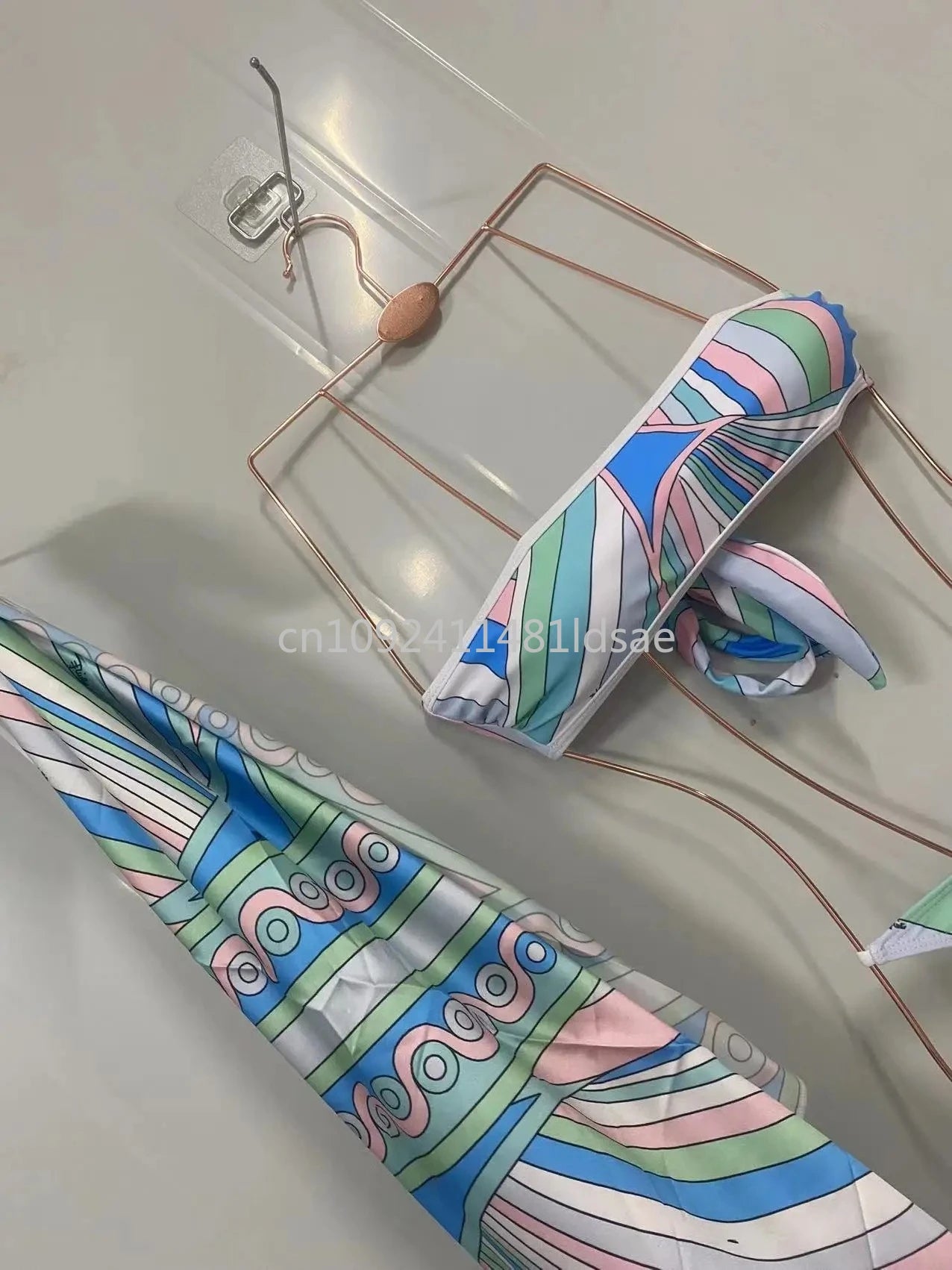 Luxury Design Women's Scarf Bikini Set Italy Designer Brand Scarf Strapless Swimsuit