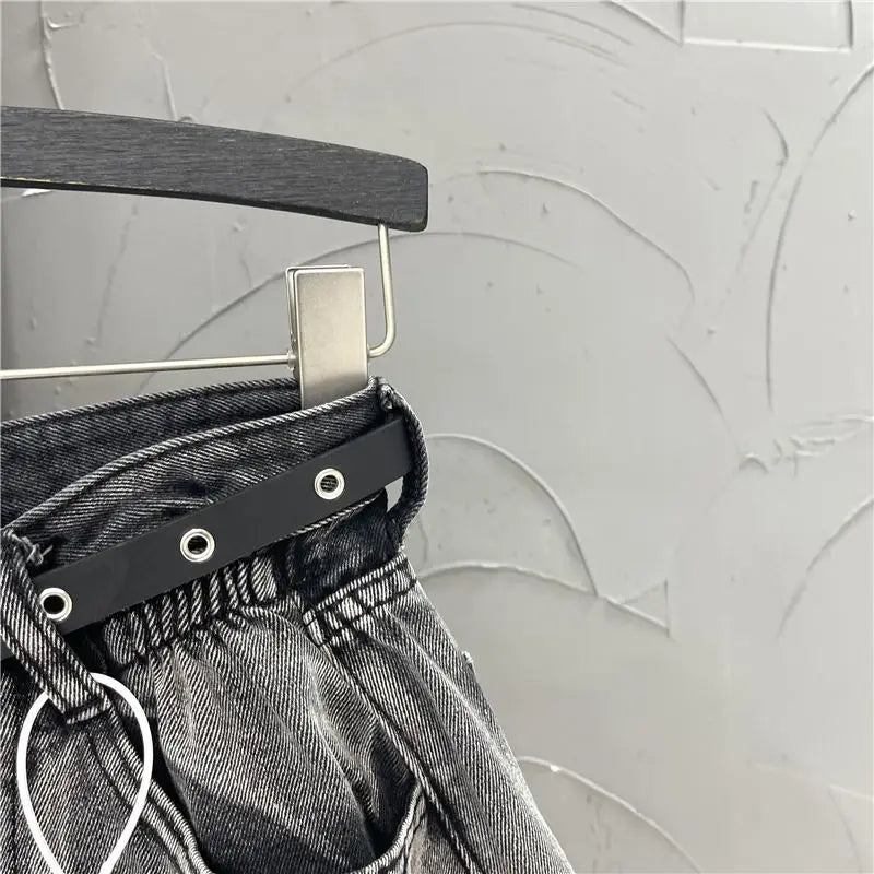 female fashion casual summer cool women denim booty Shorts high waists fur-lined leg-openings sexy short Jeans in gray