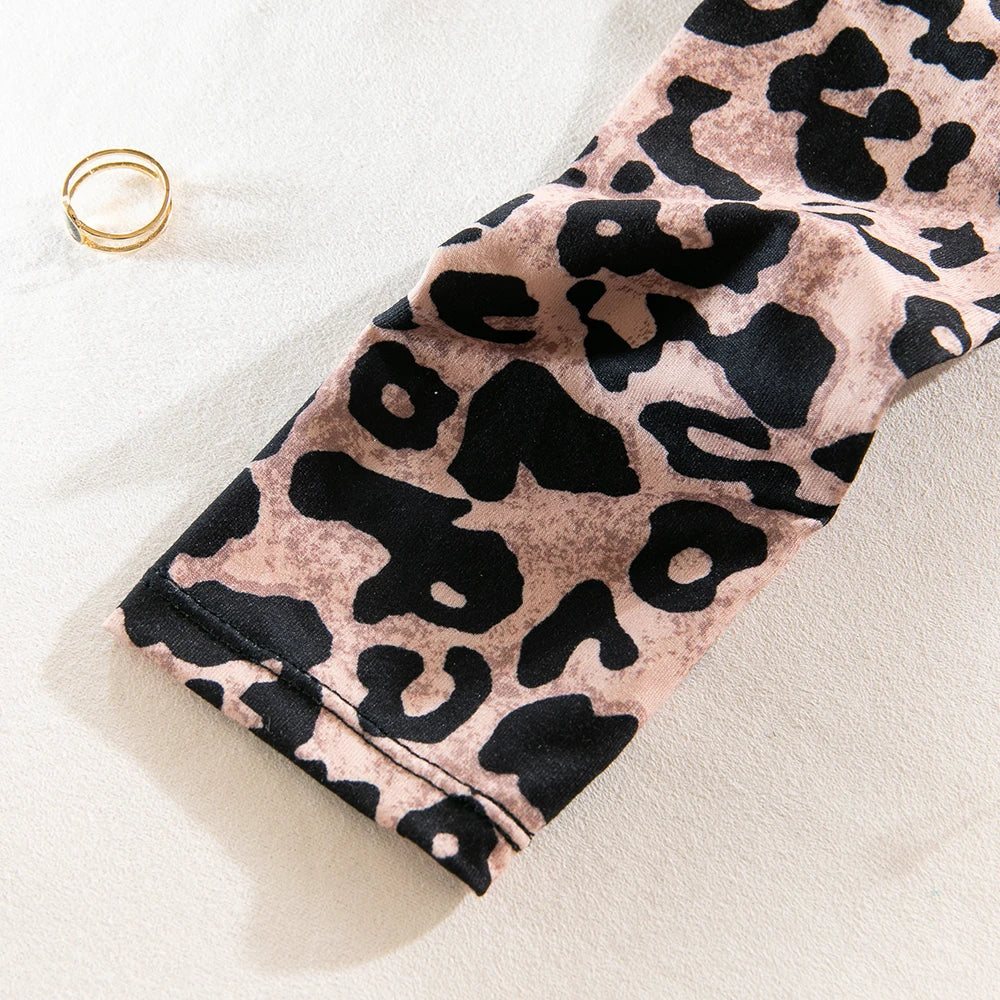 Yimunancy Leopard Print Women Mesh Bodycorn Bodysuit Long Sleeve Sexy Bodysuit Stand Colloar Body Femme