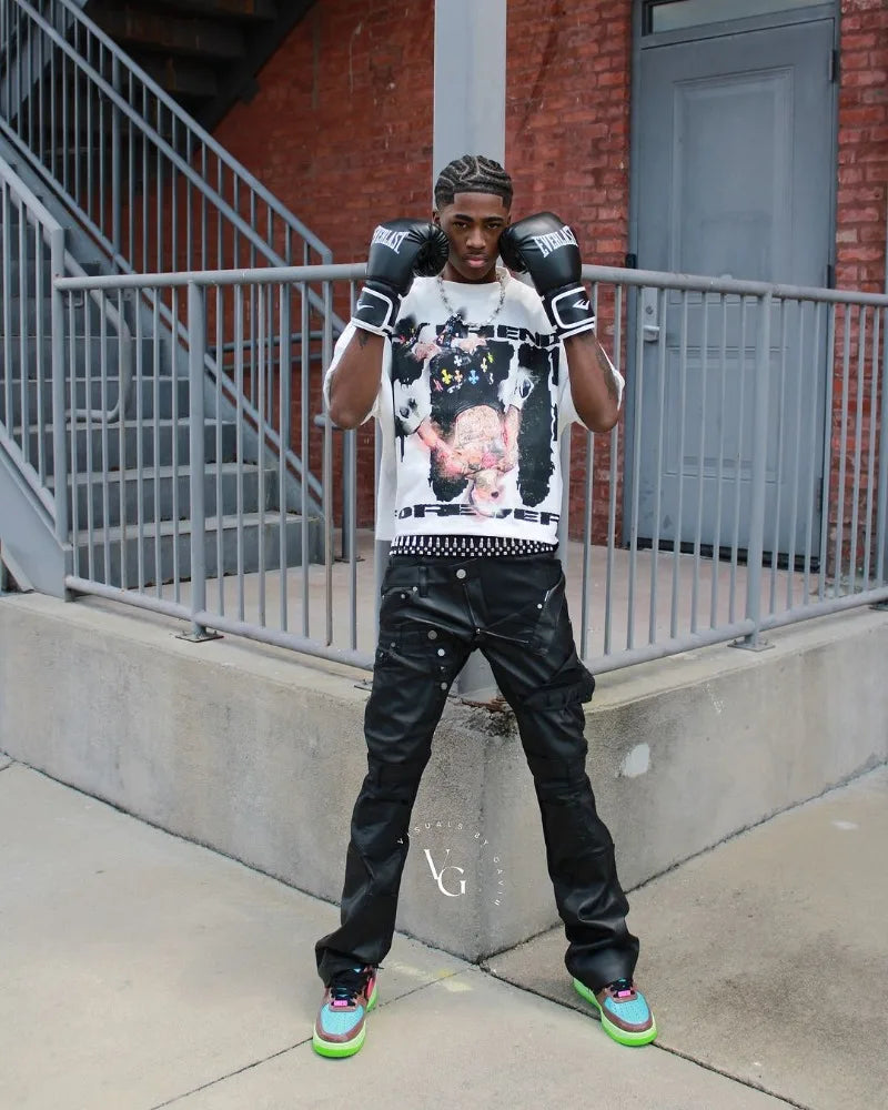 Y2k American Street Retro Cartoon Animation Printed Short-sleeved High Street Hip-hop Loose Casual Oversized Round Neck T-shirt