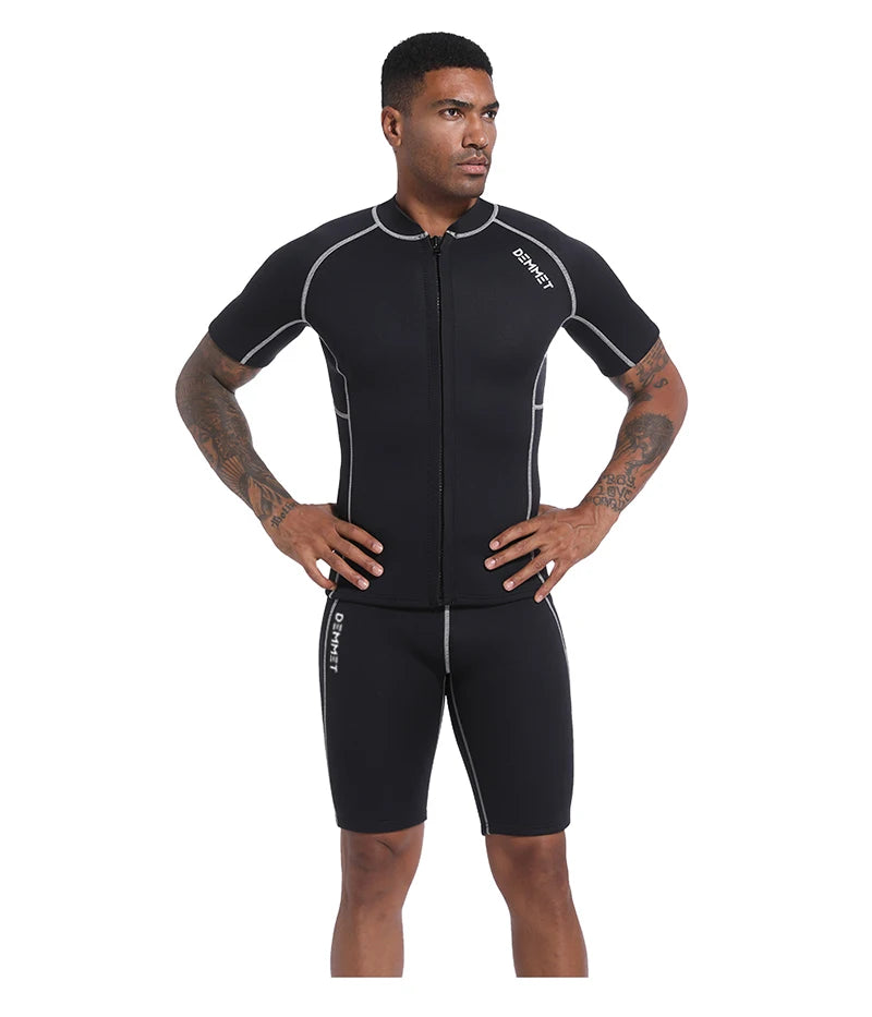1.5MM/3MM CRSC Neoprene wetsuit Men Split Short Sleeve Shorts Diving Surfing Suit Women's Sun Protection Warm Swimming Suit